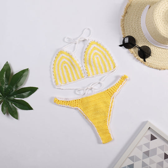 Damen Häkel-Bikini mit kontrastierendem Rand EB