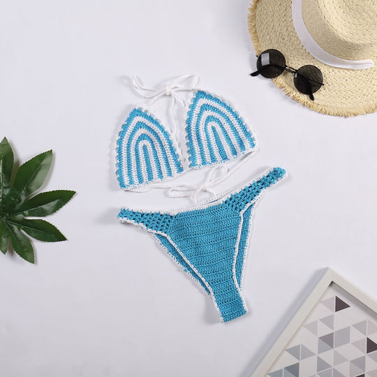 Damen Häkel-Bikini mit kontrastierendem Rand EB