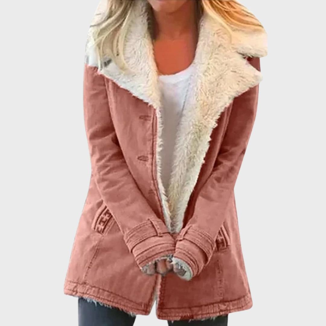 EB | Faux-Lammfell-gefütterter Parka-Mantel
