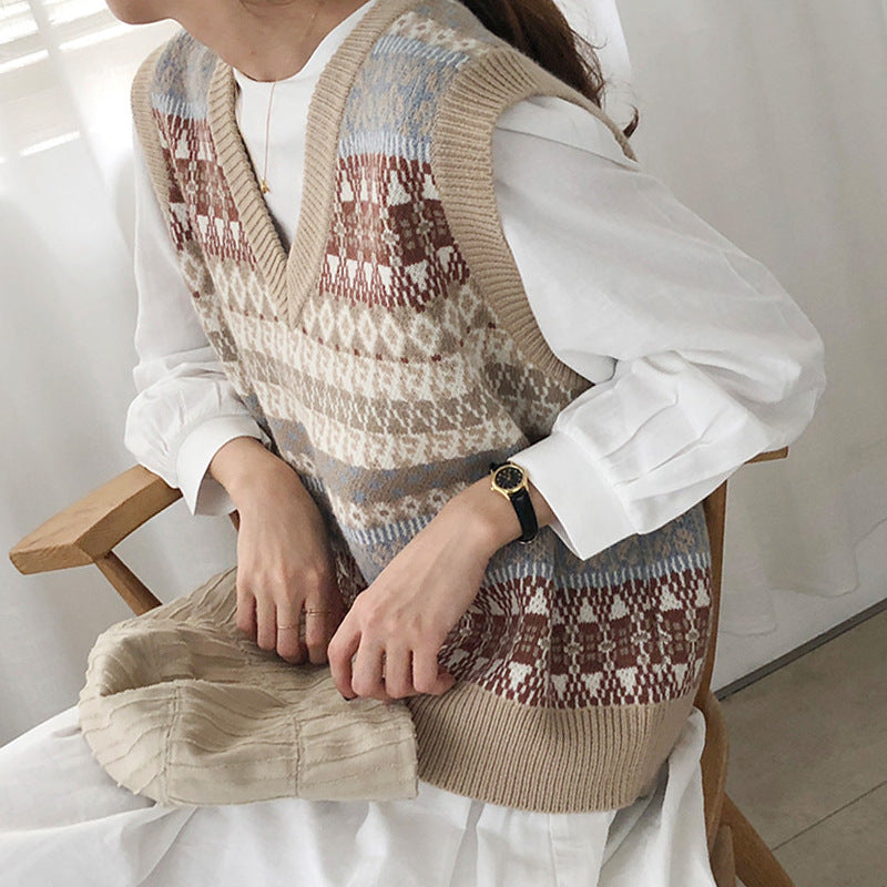 Damen Strickpullover mit modernem Fair Isle-Muster EB