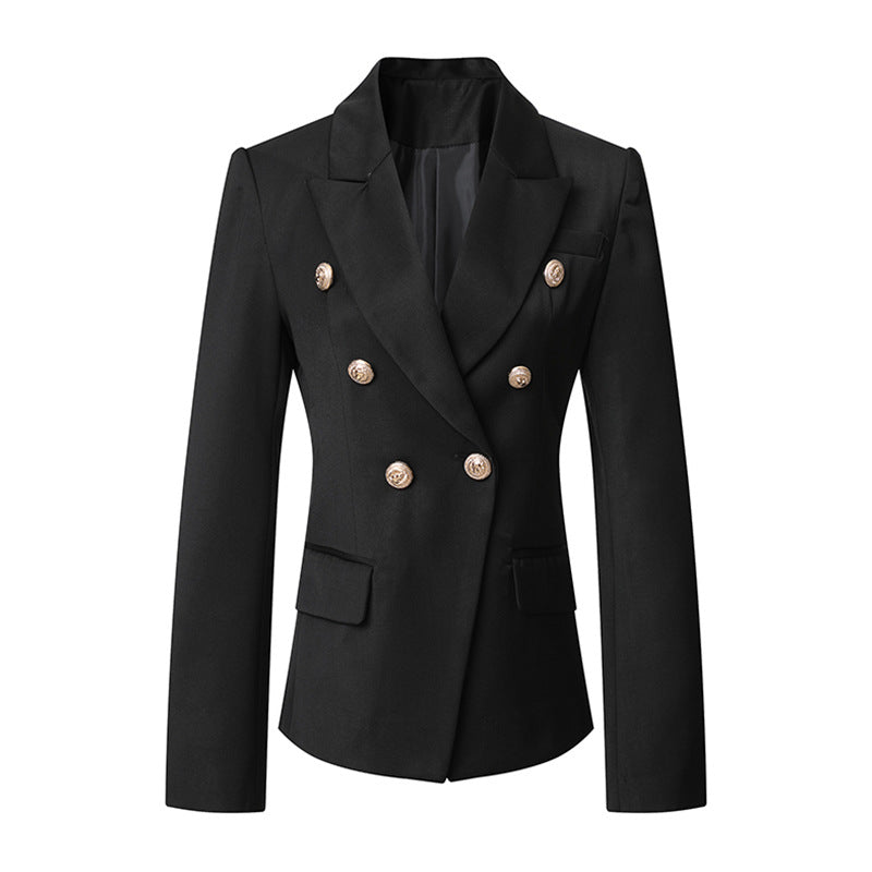 Damen Elegante Doppelreihige Blazerjacke mit goldenen Knöpfen EB