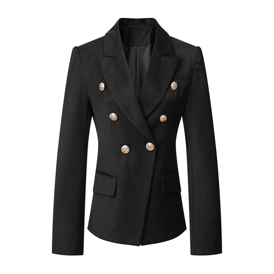Damen Elegante Doppelreihige Blazerjacke mit goldenen Knöpfen EB