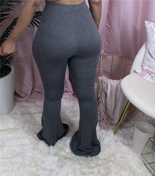 Damen Schlagleggings mit hohem Bund und elastischem Material EB