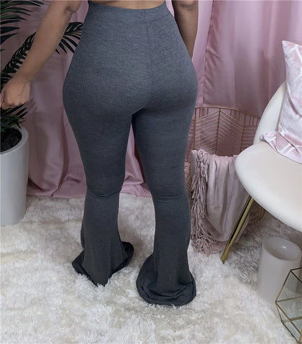 Damen Schlagleggings mit hohem Bund und elastischem Material EB