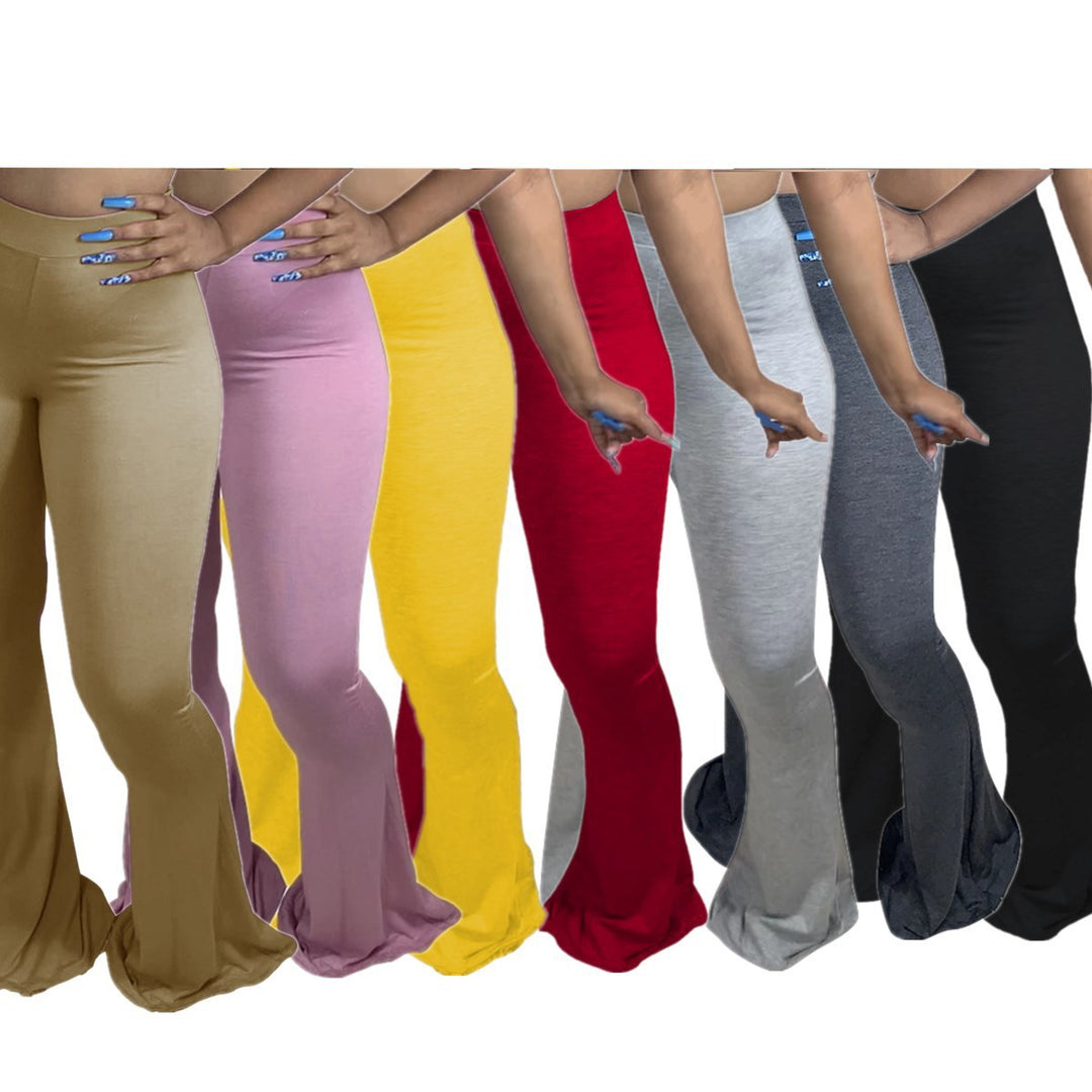 Damen Schlagleggings mit hohem Bund und elastischem Material EB