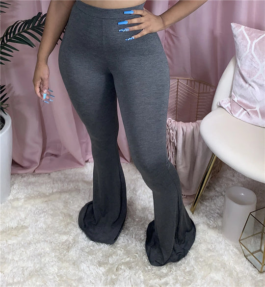 Damen Schlagleggings mit hohem Bund und elastischem Material EB