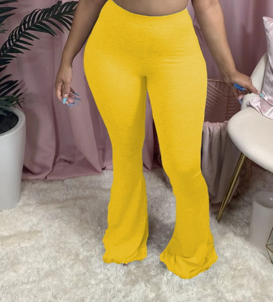 Damen Schlagleggings mit hohem Bund und elastischem Material EB