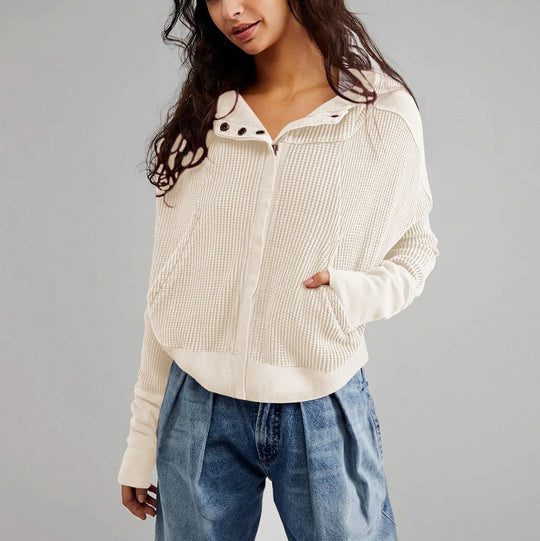 EB | Lässiger Hoodie mit Strukturiertem Gewebe Weich und Bequem Perfekt für Den Alltag