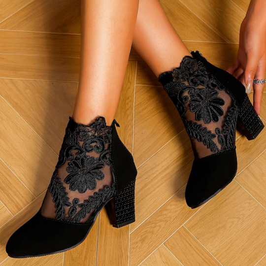 EB | Bestickte High-Heel-Stiefel - Trendy Footwear