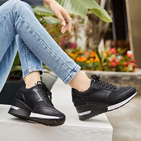 Orthopädische Sneakers mit hohen Absatz und Keilabsatz EB