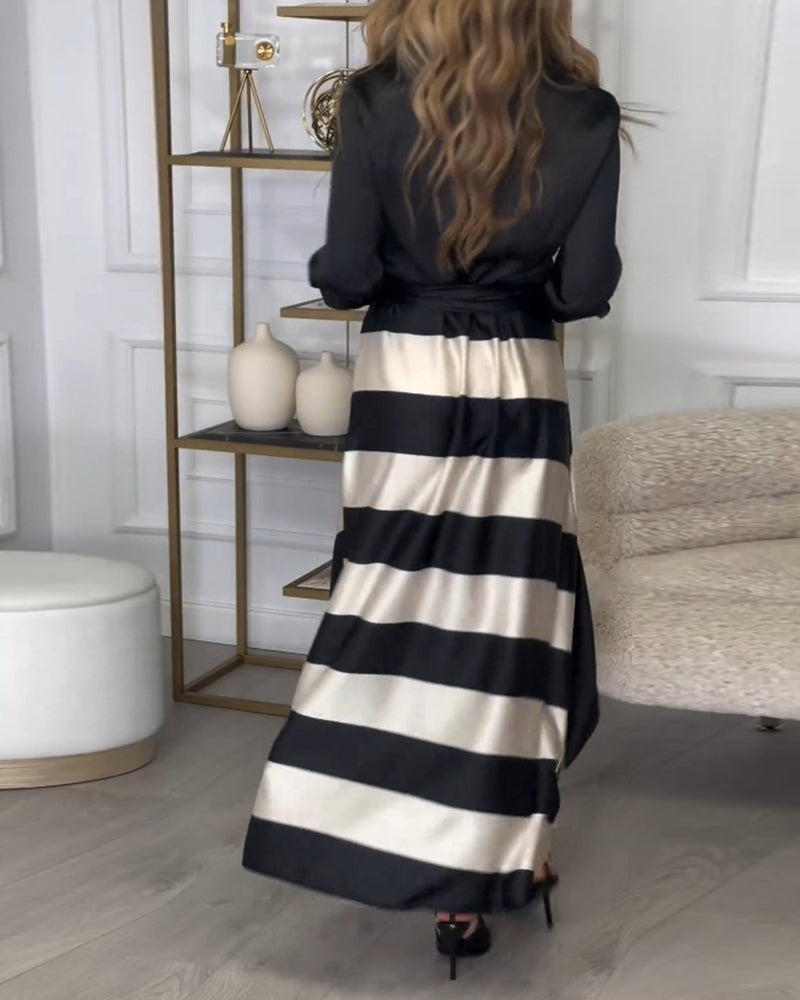 EB | Kleid mit Streifenmuster und Reversriemen