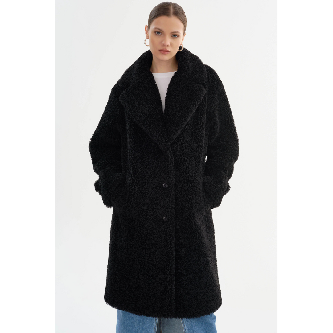 EB | Polare Oversize mit Stehkragen und Reißverschluss für Damen Ideal für kaltes Wetter