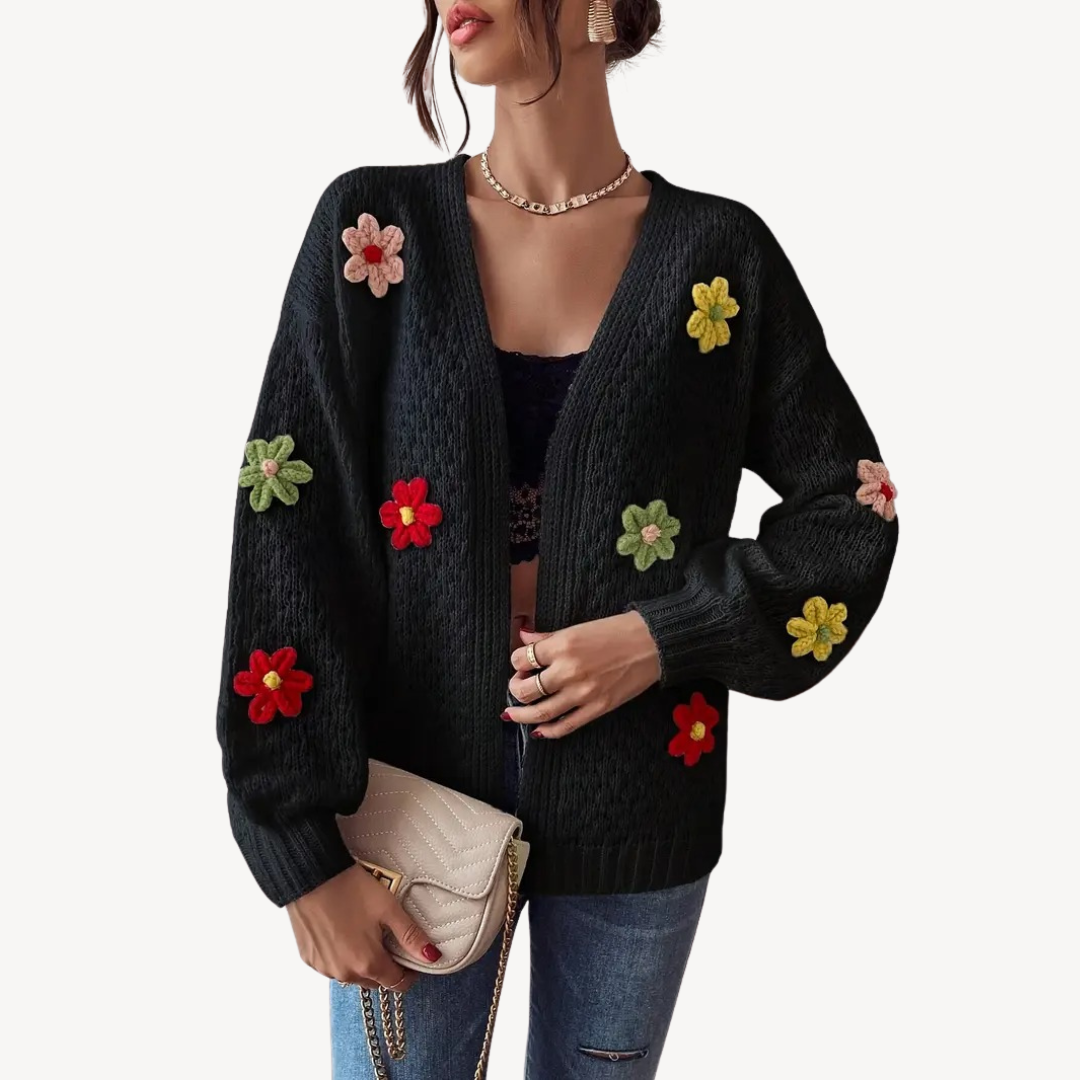 EB | Floral Bestickter Cardigan für Damen