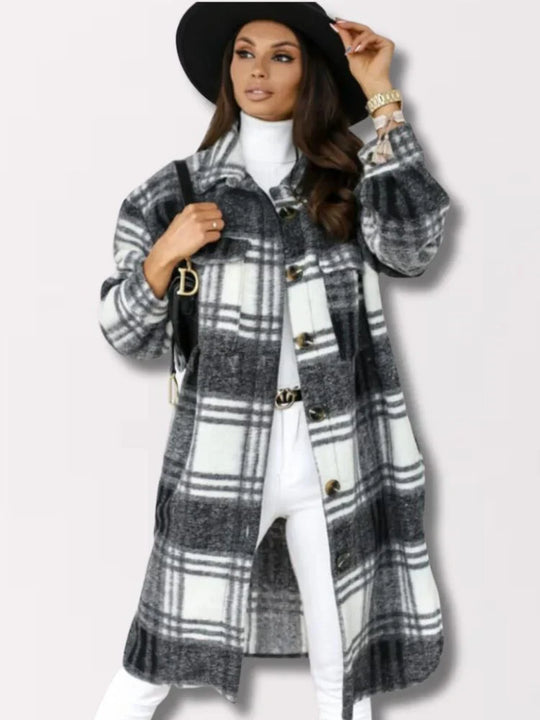 EB | Lange Karierte Jacke