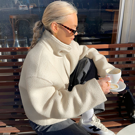 EB | Modischer, lässiger Oversize-Fleece-Mantel für Frauen
