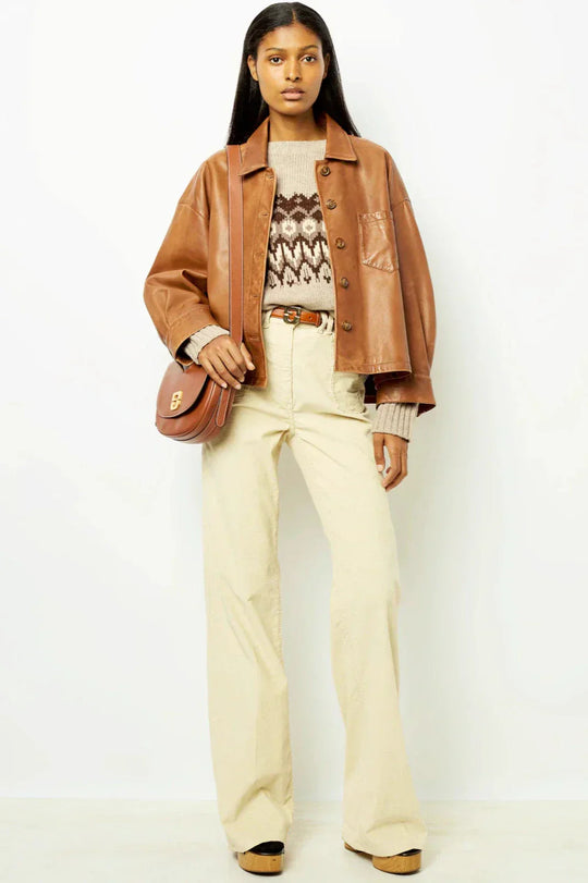 EB | Oversized Lederjacke Weich und Stilvoll Perfekt für Den Alltag