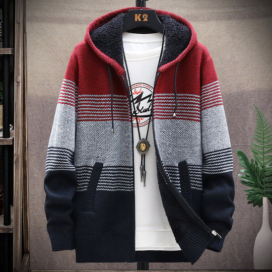 EB | Lässige lange Jacke mit Kapuze für Männer