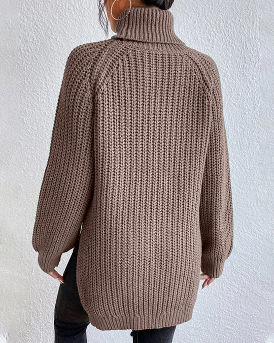 EB | Pullover - Damen Herbst Strick Rollkragen mit lockerer Passform