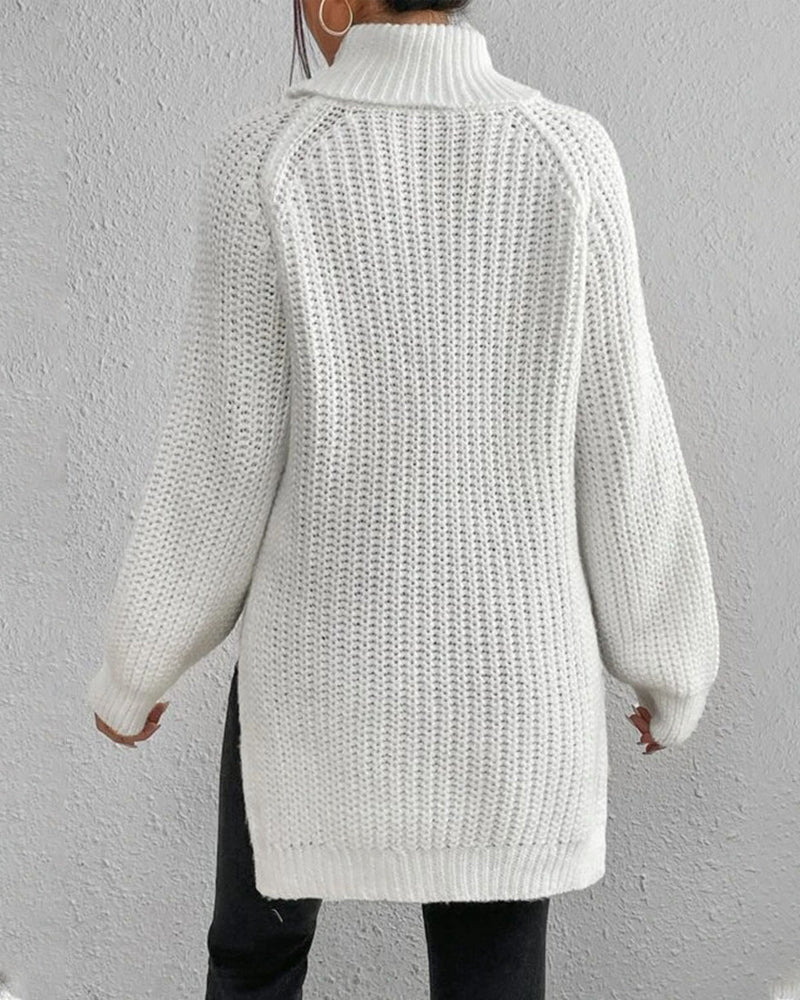 EB | Pullover - Damen Herbst Strick Rollkragen mit lockerer Passform