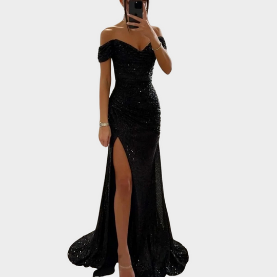 EB | Damen Lange Elegante Abendkleid mit Schlitz für Frauen