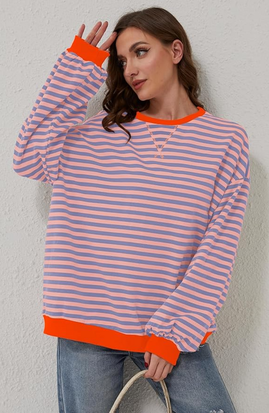 EB | Klassischer Gestreifter Pullover für Frauen