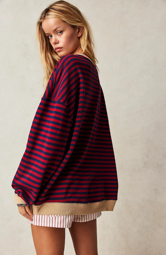 EB | Klassischer Gestreifter Pullover für Frauen
