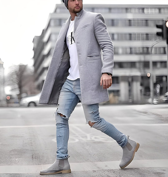EB | Lässiger langer Wollmantel für Herren