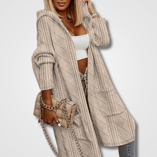 EB | Langer Cardigan-Weste mit Kapuze