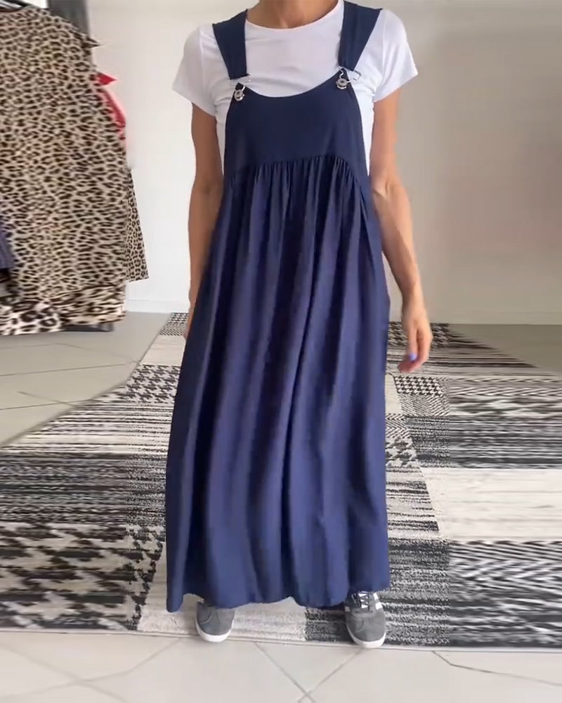 EB | Kleid Lässig Einfarbig Hosenträger