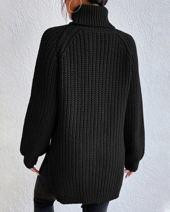 EB | Pullover - Damen Herbst Strick Rollkragen mit lockerer Passform