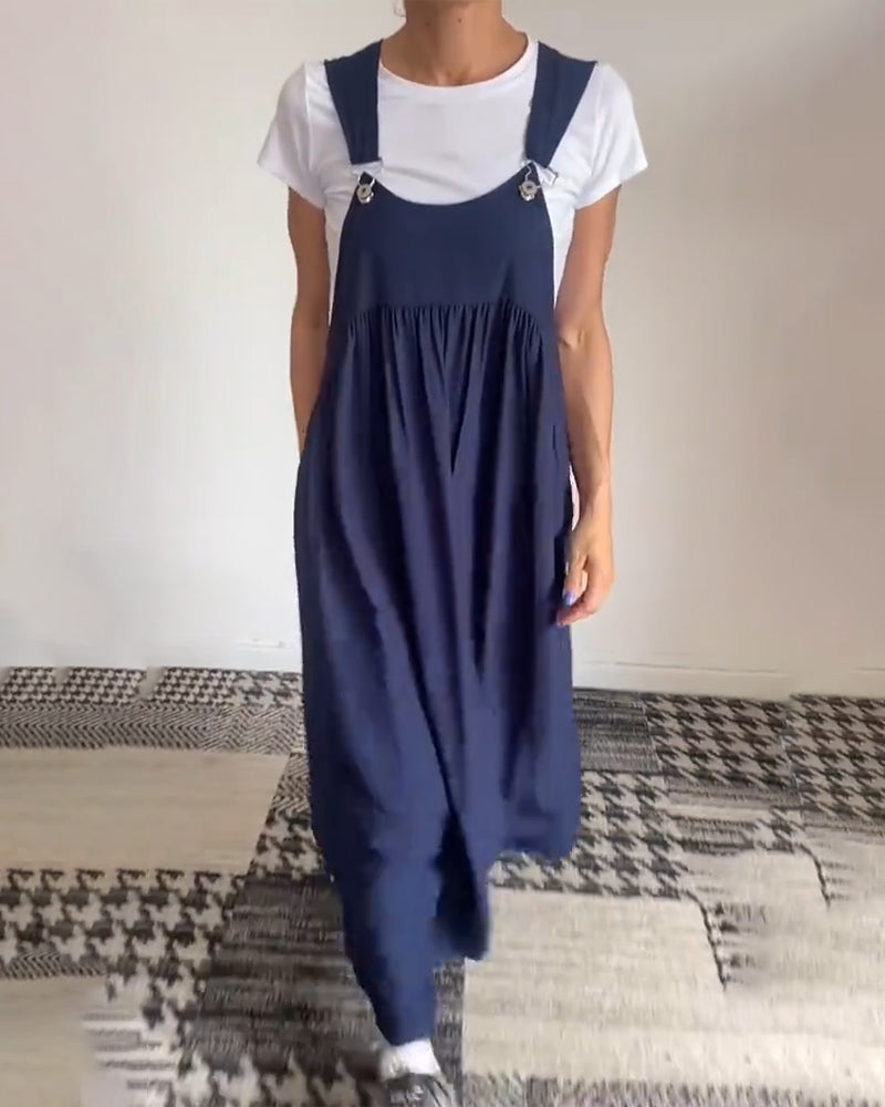 EB | Kleid Lässig Einfarbig Hosenträger
