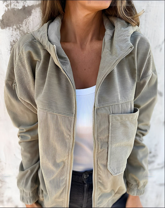 EB | Bequeme Damen-Cordjacke mit Kapuze