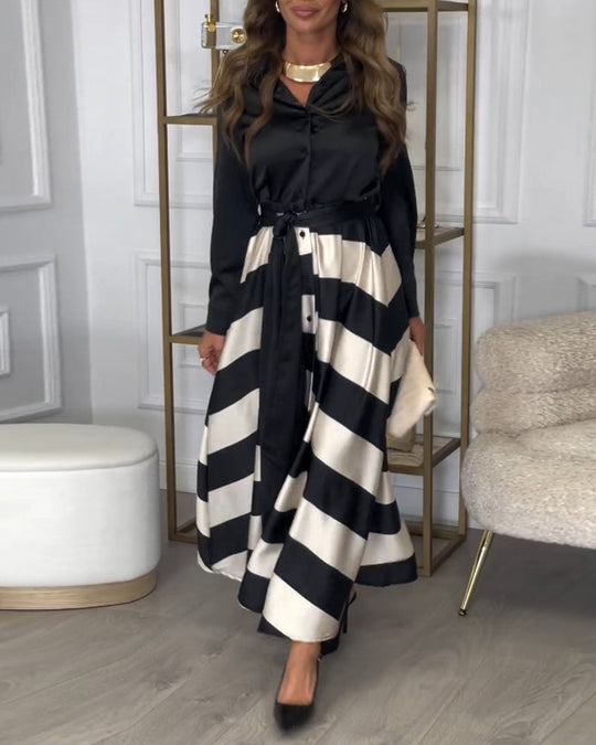 EB | Kleid mit Streifenmuster und Reversriemen