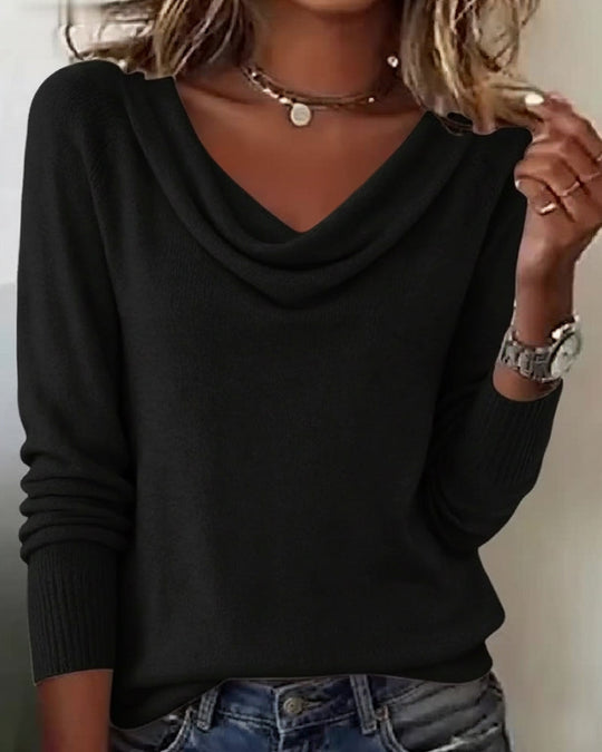 EB | Langärmeliger Pullover mit Plüschkragen