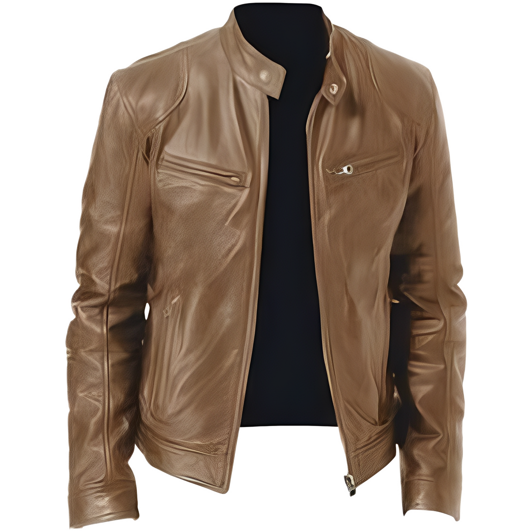 EB | Lässige, figurbetonte Lederjacke für Männer