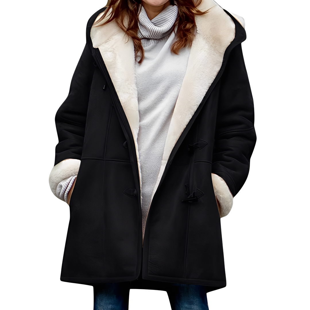 EB | Lässiger Duffle-Mantel mit Kapuze für Frauen