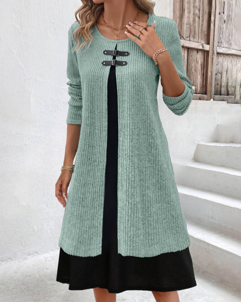 EB | Rippenkleid mit Langen Ärmeln