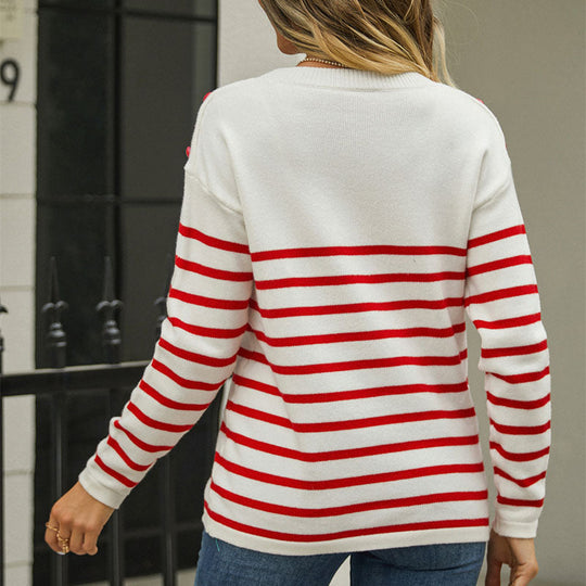 EB | Gestreifter Strickpullover Für Modischen Alltag