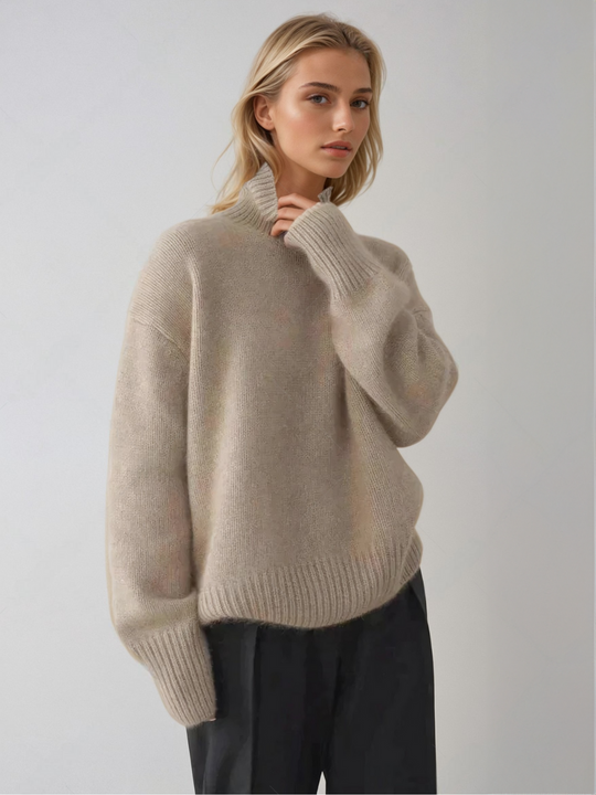 EB | Rollkragenpullover Im Koreanischen Oversize-Stil - Modischer Strickpullover für Herbst und Winter