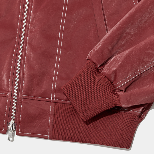 EB | Übergroße Jacke mit Kontrastnähten Rot