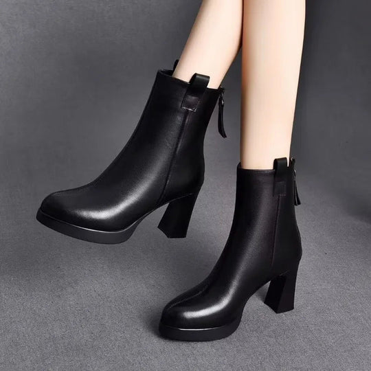 EB | Damen Stylische Spitzzehen High Heel Stiefel