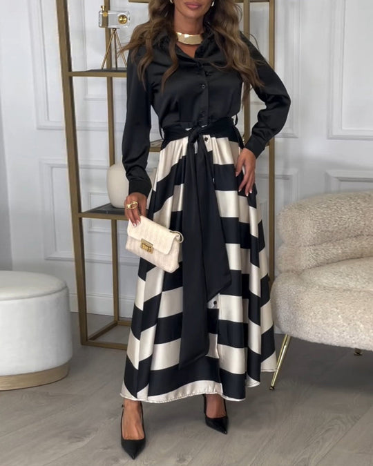 EB | Kleid mit Streifenmuster und Reversriemen