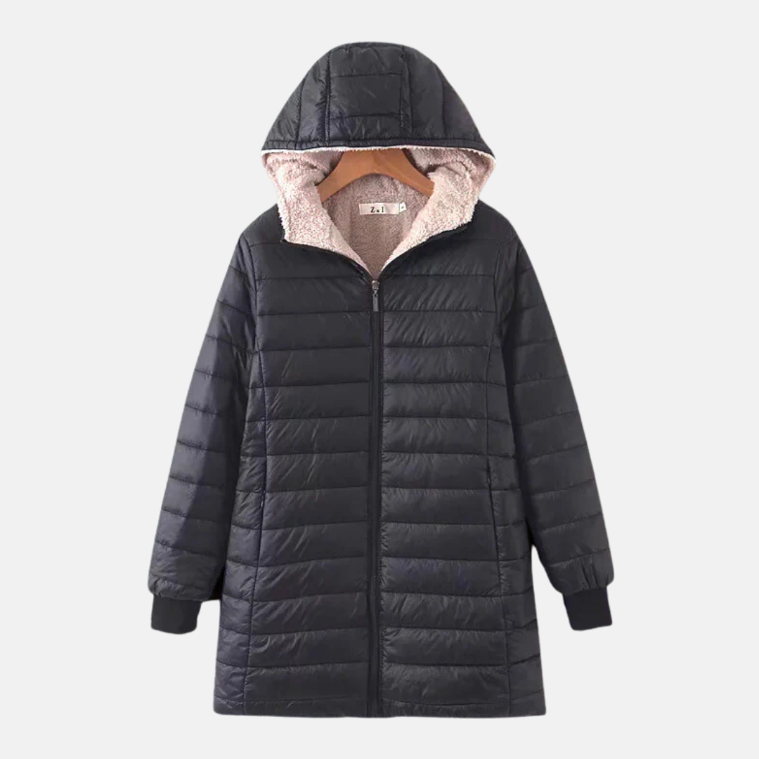 EB | Steppjacke - Mittellang - Lockere Passform - Fleece-Futter - Kapuze