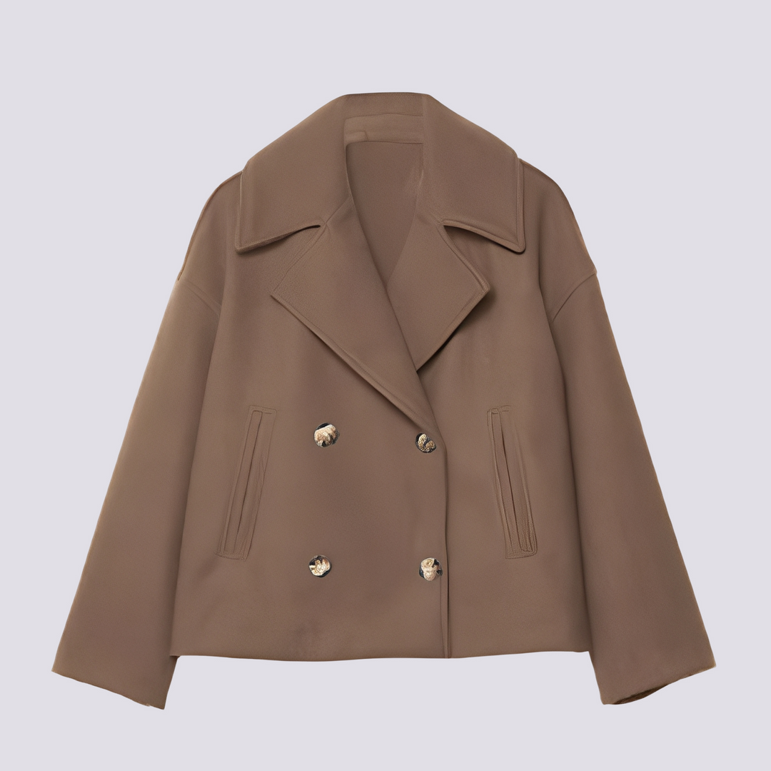 EB | Schicke kurze Wolljacke mit Reverskragen für Damen