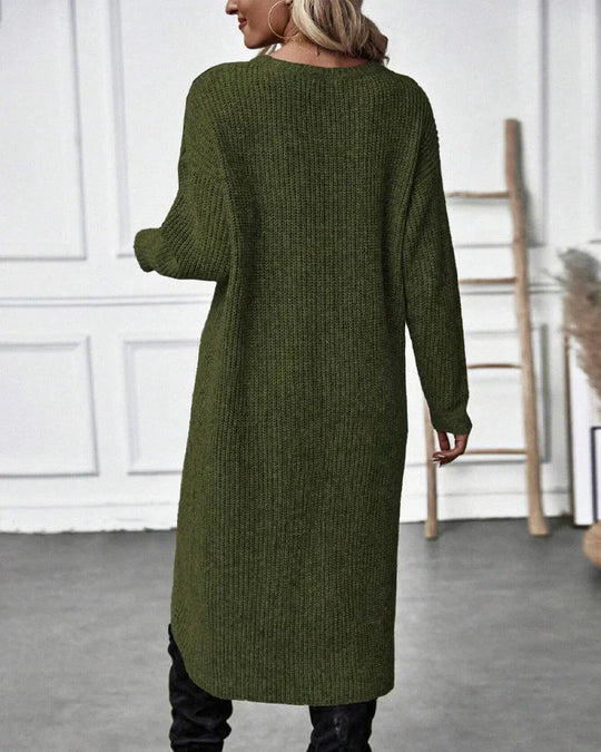 EB | Asymmetrisches Stricktunika-kleid Polyester und Acryl Elegant und Modern