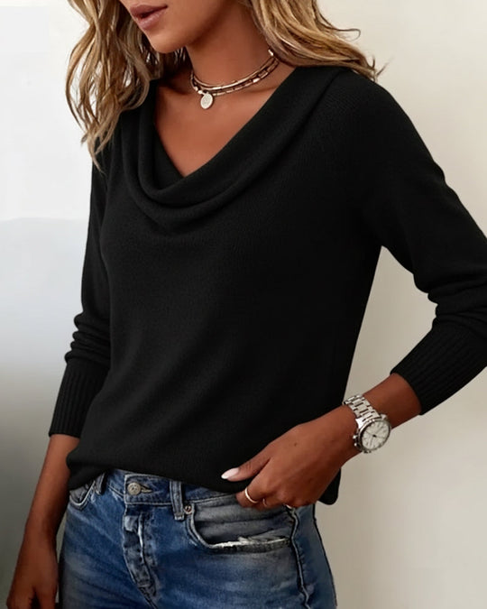 EB | Langärmeliger Pullover mit Plüschkragen