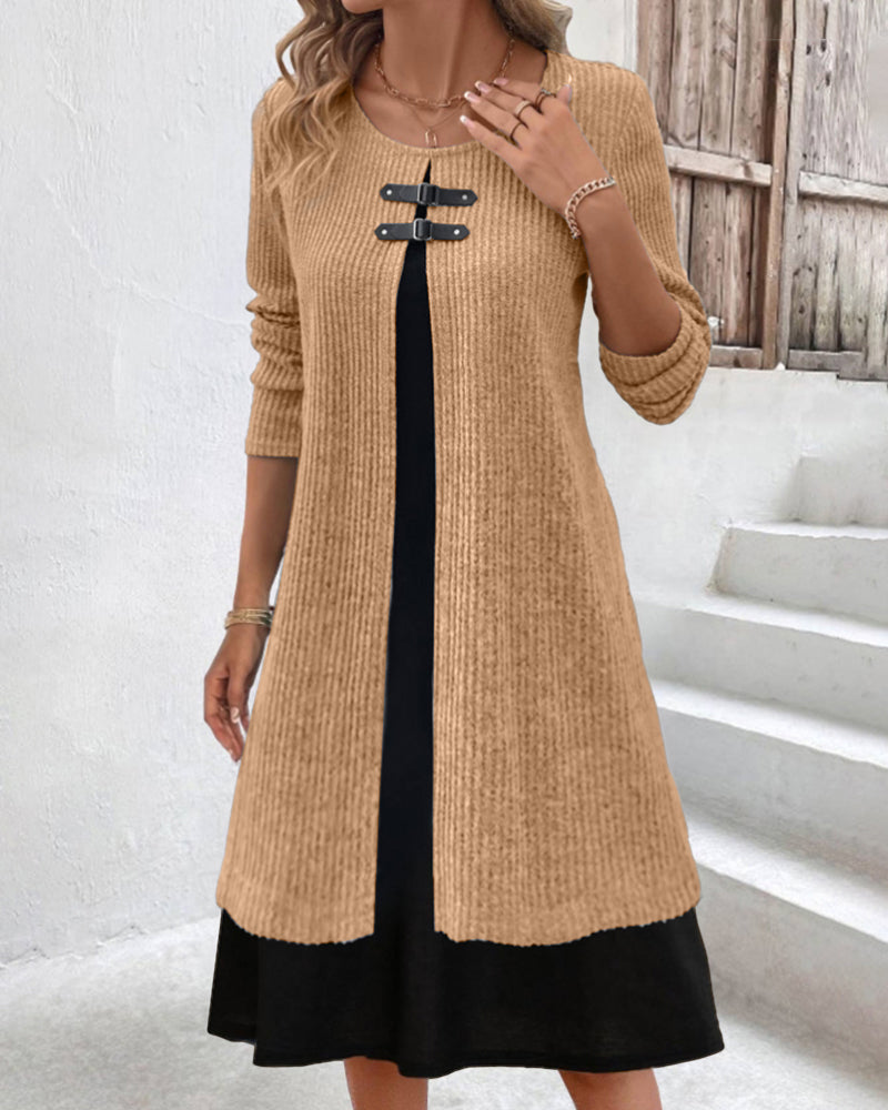 EB | Rippenkleid mit Langen Ärmeln