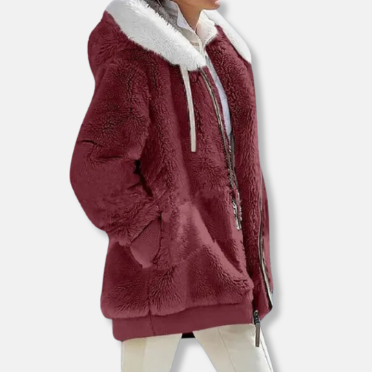 EB | Fleece Übergroße Fleecejacke Kapuzen-Reißverschlussjacke