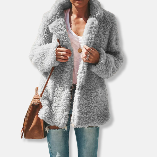 EB | Fleece Teddy Mantel | Oversized Reverskragenmantel