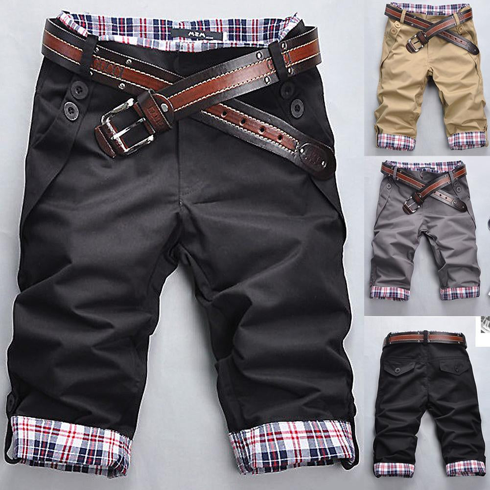 EB – Hochwertige Shorts mit Gürtel und Karomuster